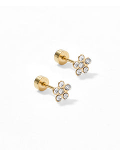 Screwback Stud Earrings in Clear Lyla