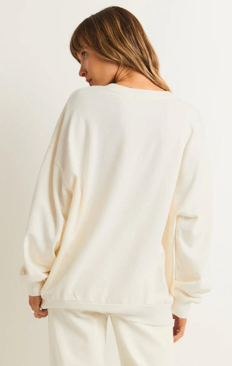 Bon Voyage Sunday Sweatshirt in Sea Salt