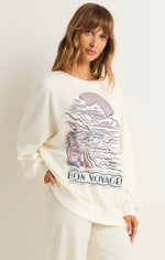 Load image into Gallery viewer, Bon Voyage Sunday Sweatshirt in Sea Salt
