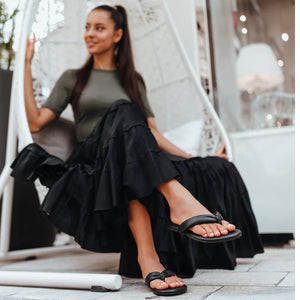 Gisel Pillow Strap Sandal in Noir