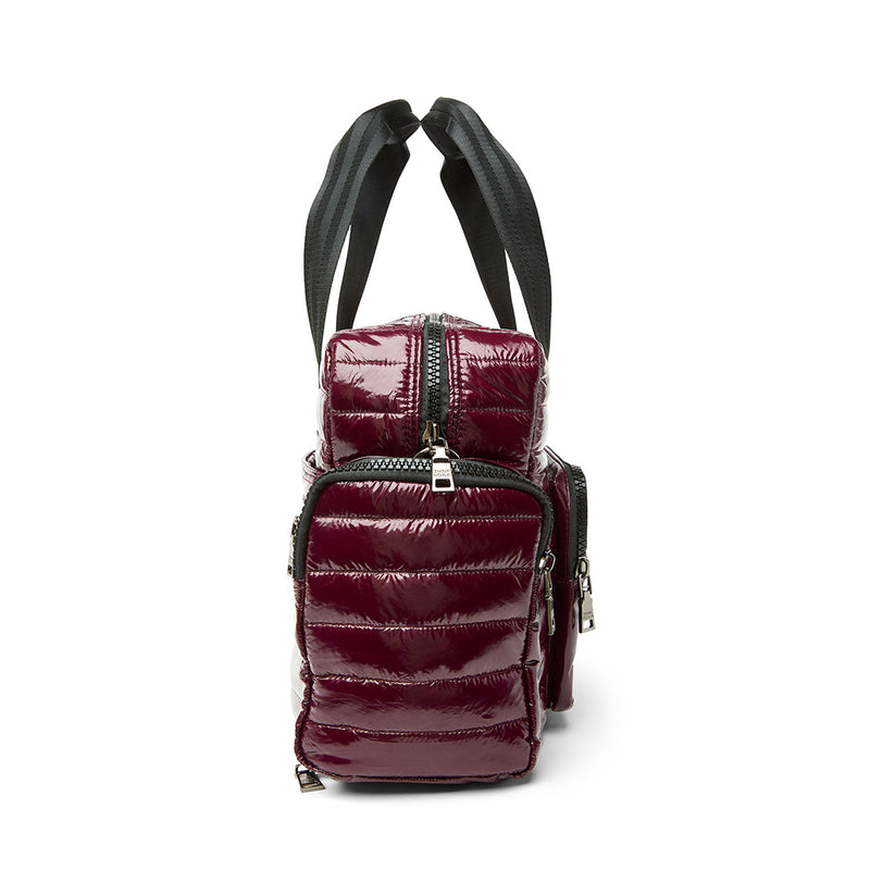 Voyager Travel Bag in Glossy Deep Burgundy