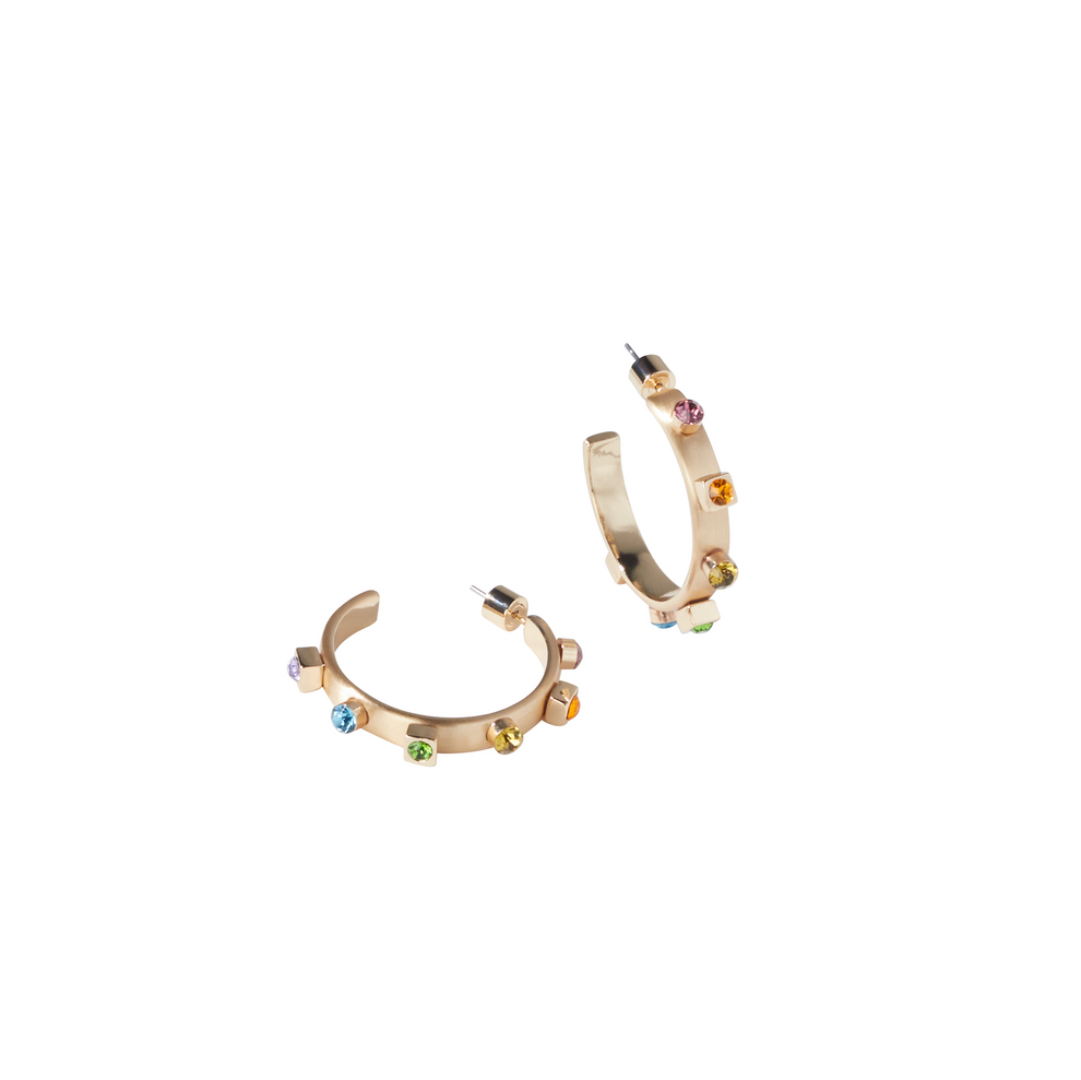 Gold Metal Hoop in Multicolor