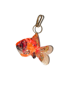 Hand-painted Goldfish Bag Charm + Keychain