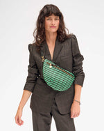 Load image into Gallery viewer, Grande Fanny in Mint Opal &amp; Black Woven Zig Zag
