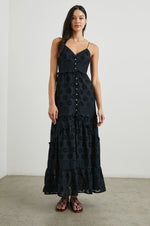 Load image into Gallery viewer, Henrietta Floral Eyelet Maxi Dress in Black
