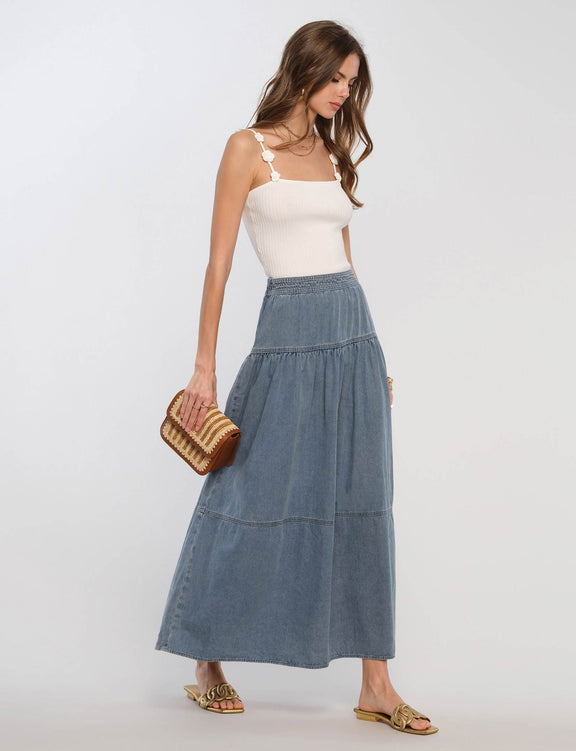 Winnie Skirt in Chambray