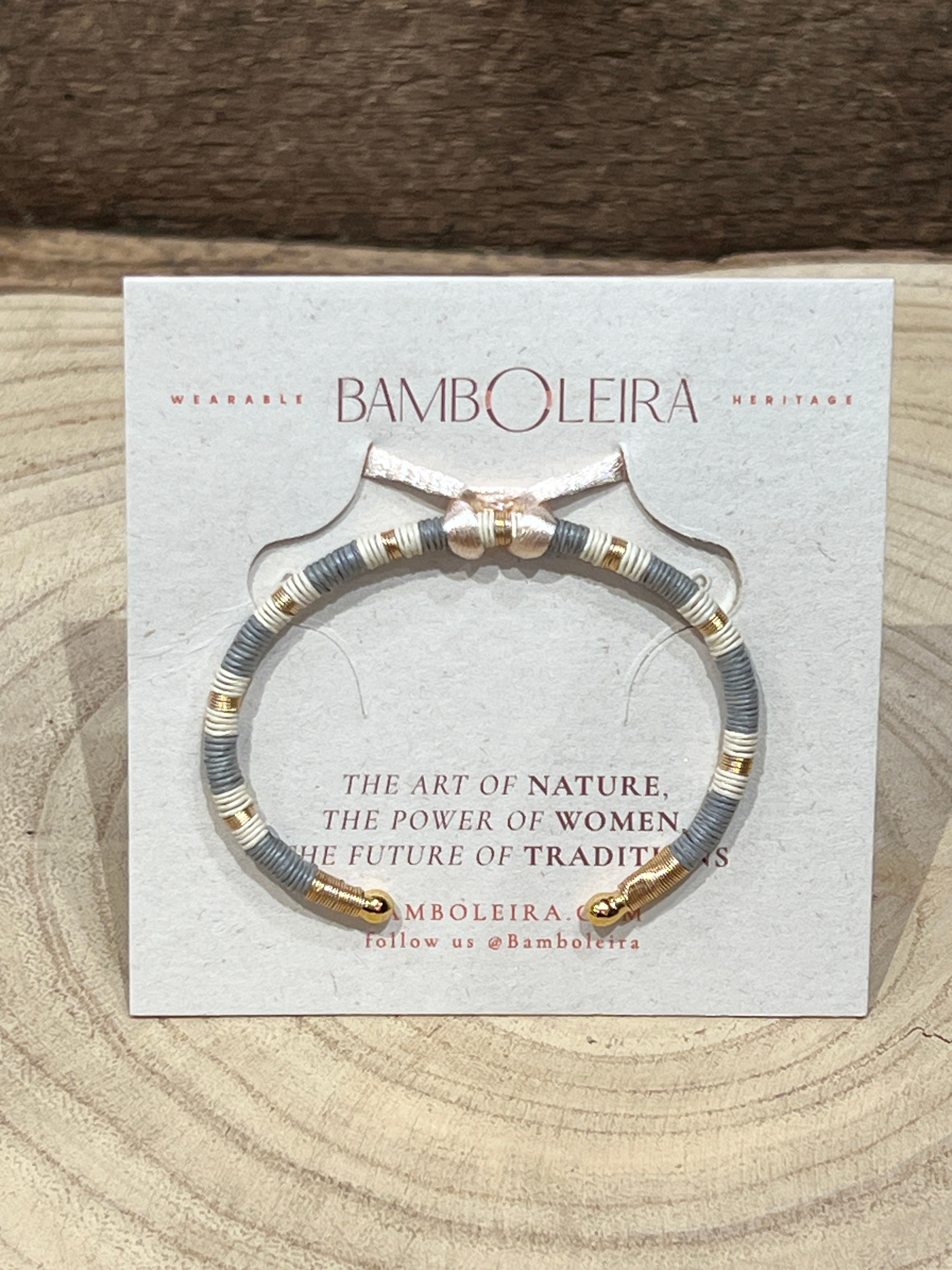 Clarte Bangle in Ivory and Grey