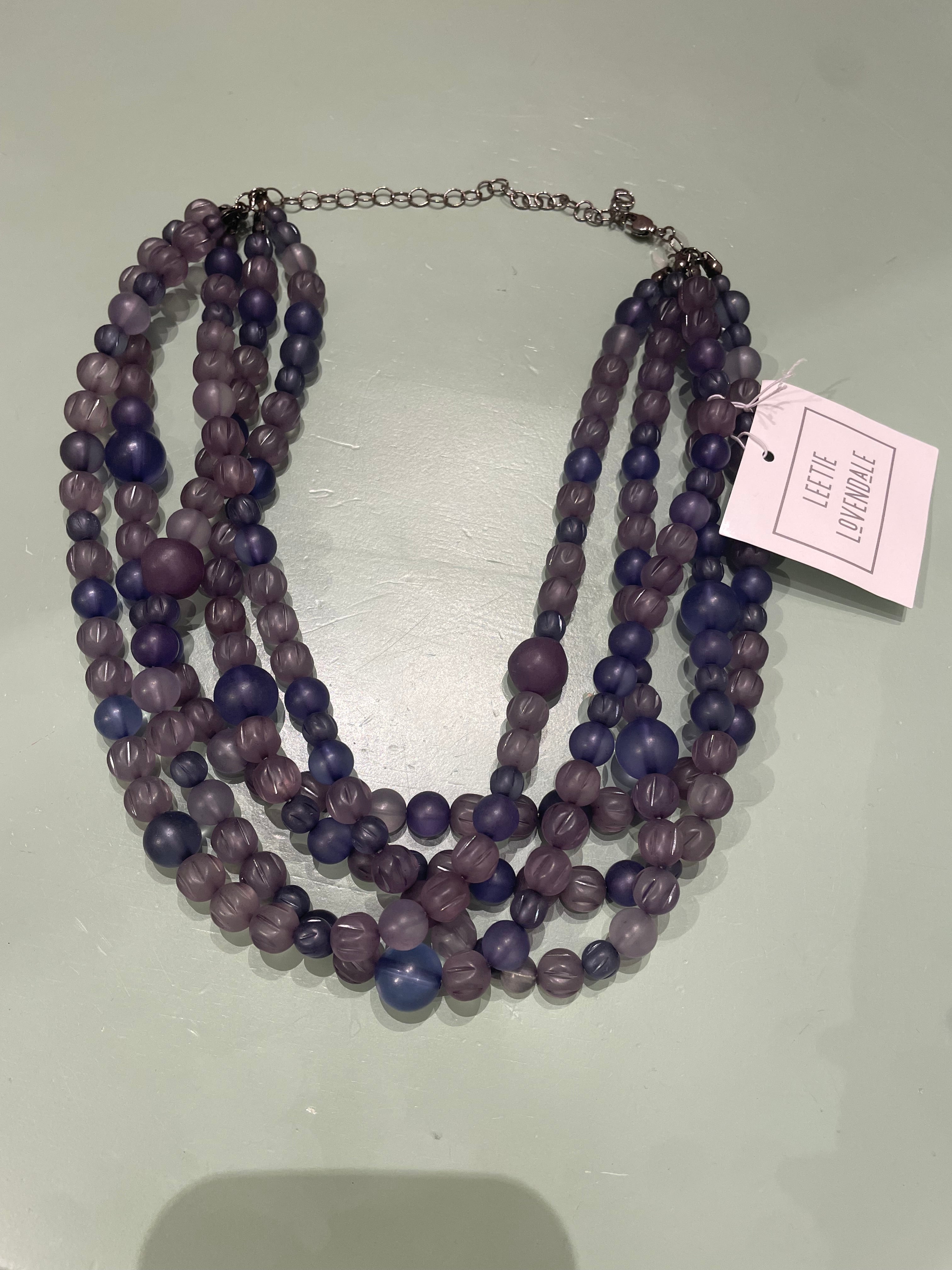 Frosted Sylvie Statement Necklace in Purples