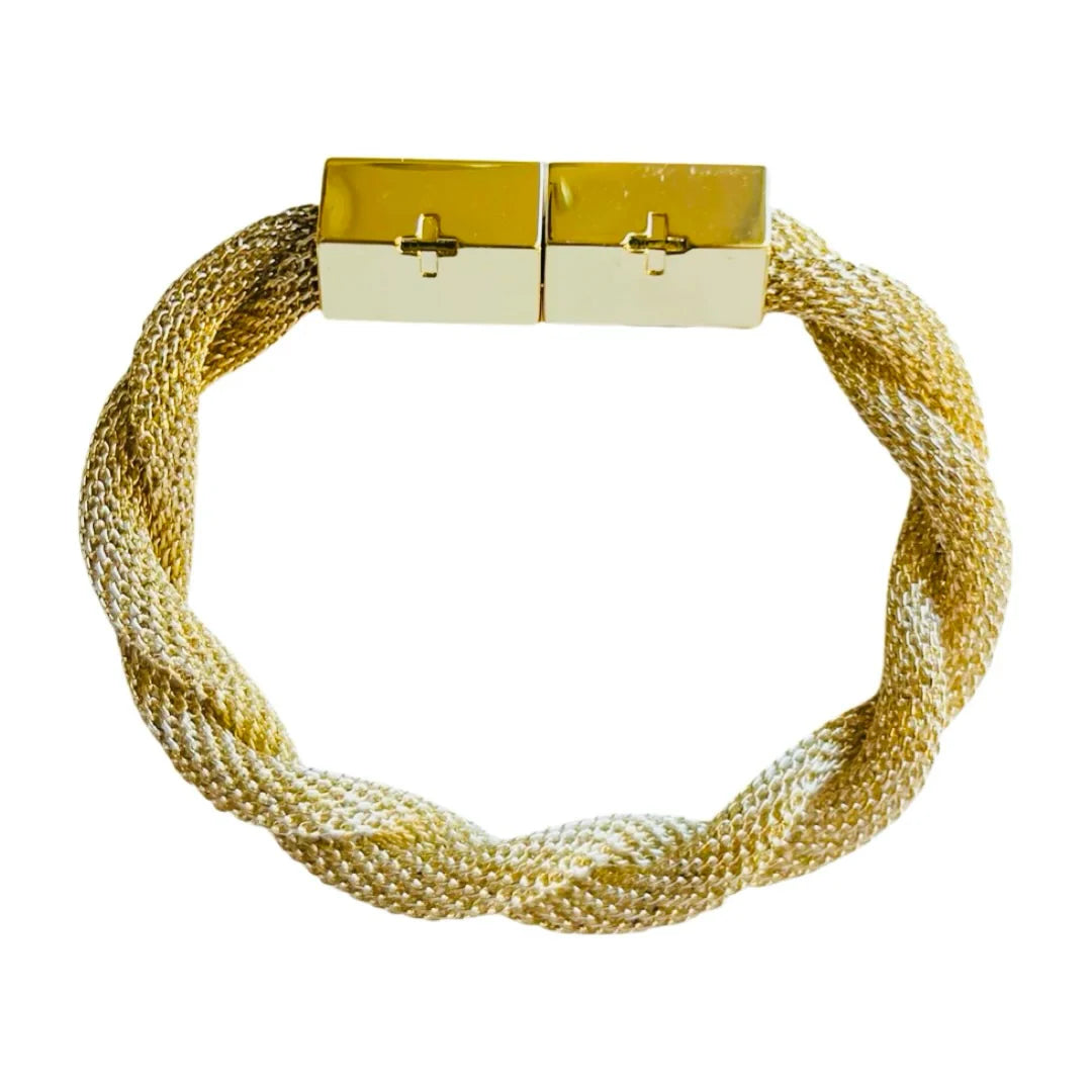 Twisted Mesh Bracelet in Gold