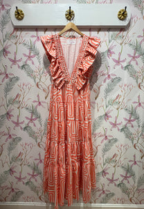 Shandrani Long Dress in Coral