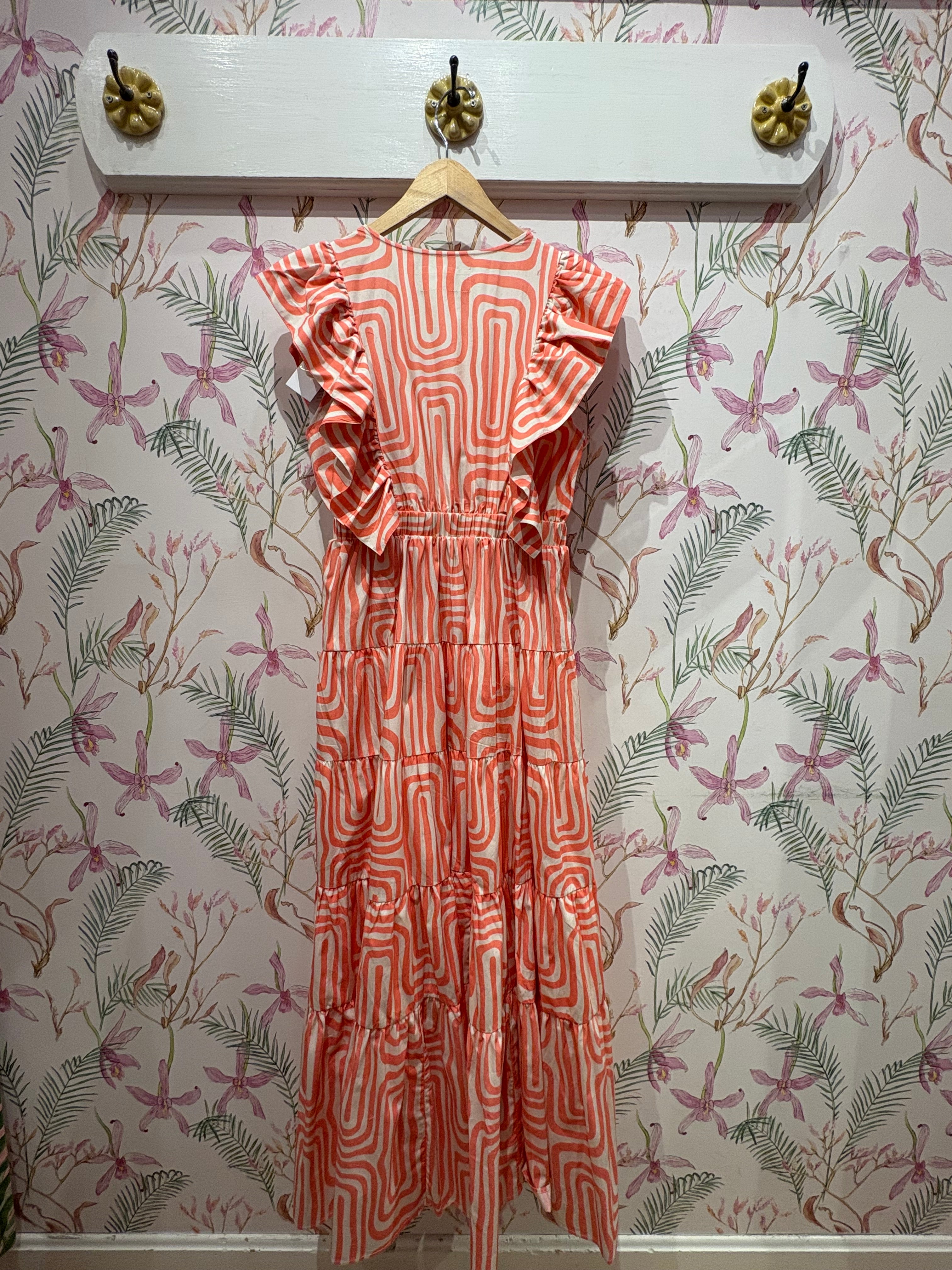 Shandrani Long Dress in Coral