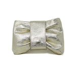 Load image into Gallery viewer, Italian Leather Bow Clutch/Crossbody Bag in Gold
