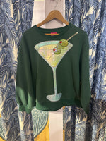 Load image into Gallery viewer, Metallic Martini Sweatshirt in Olive Green
