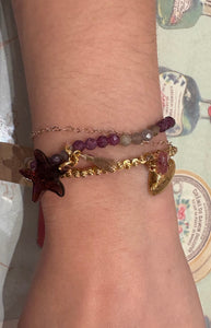 Sea Star Bracelet Set in Burgundy