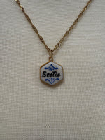 Load image into Gallery viewer, Bestie Charm on Gold Singapore Chain
