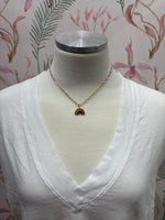 Load image into Gallery viewer, Rainbow Charm on Gold Paperclip Chain
