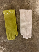 Load image into Gallery viewer, Pearl Embellished Gloves in Beige Heather
