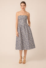 Load image into Gallery viewer, Luanna Dress in Multi Floral Denim Jacquard

