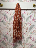 Load image into Gallery viewer, Ink Blot Floral Scarf in Rust
