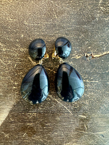 Cuba Clip Earrings in Black