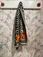 Load image into Gallery viewer, Abstract Poppy Scarf in Cream/Black/Orange
