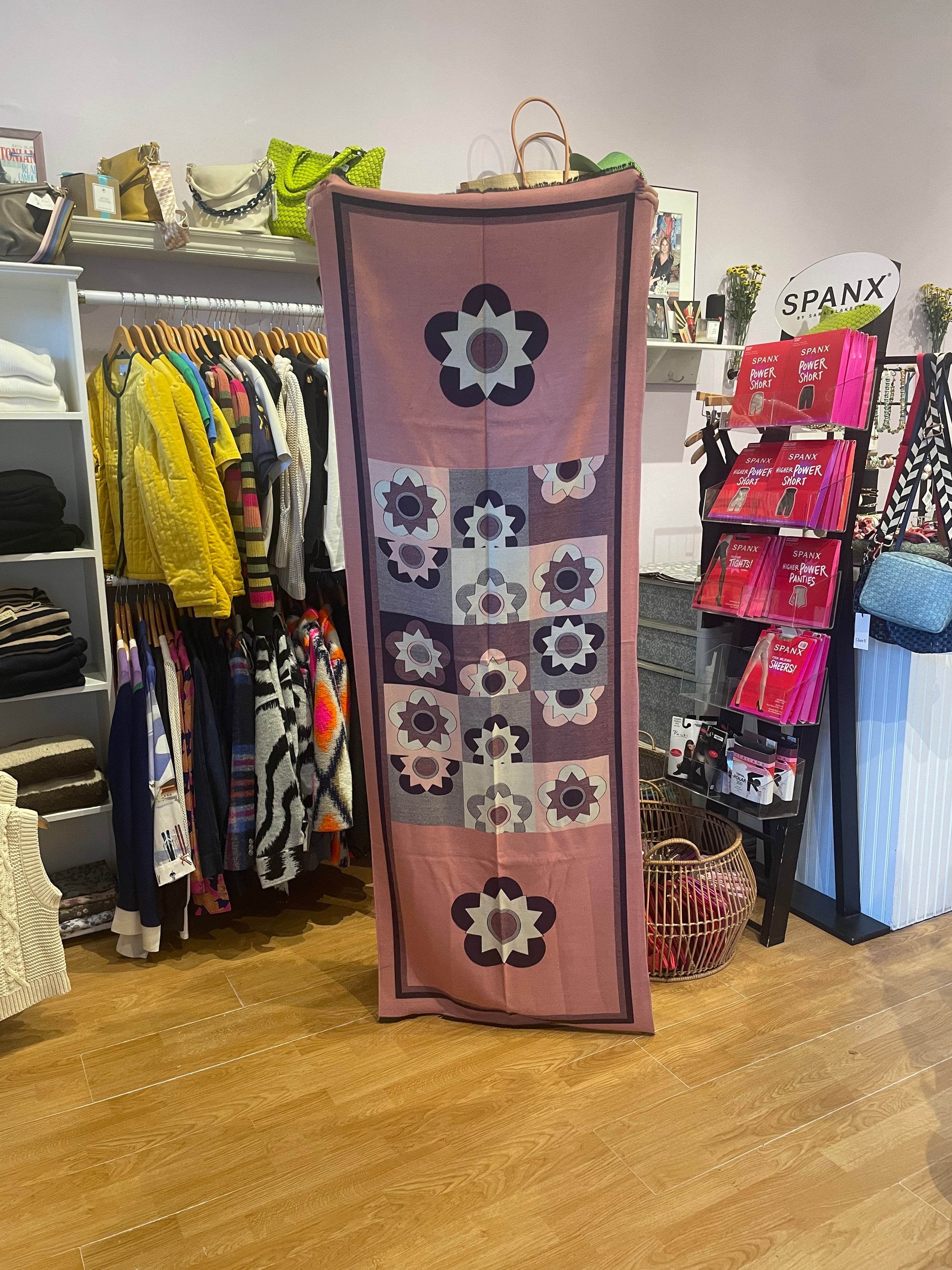 Abstract Sunflower Scarf in Pink