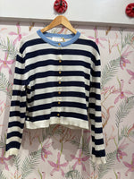 Load image into Gallery viewer, Striped Cardigan in Navy/White
