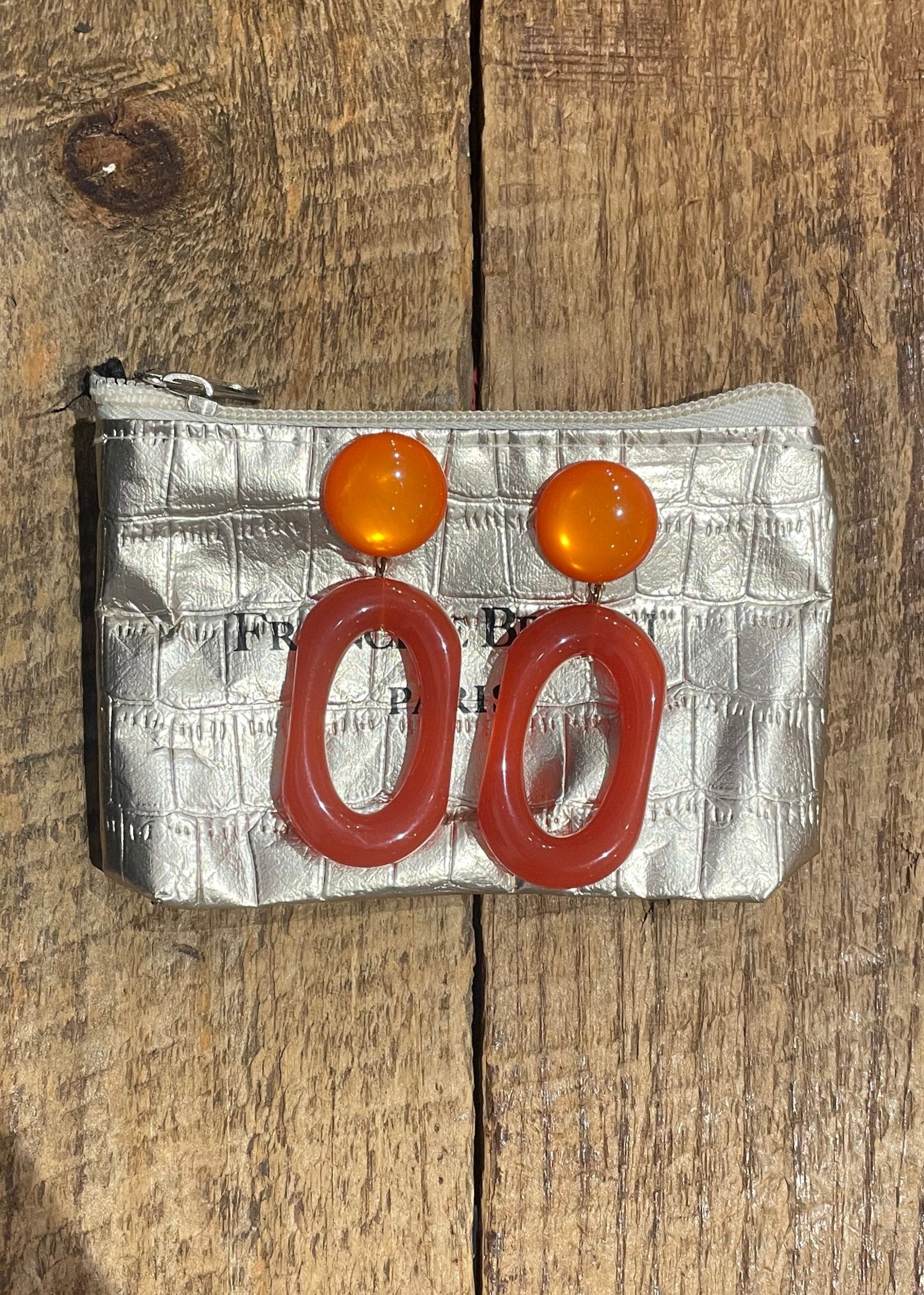 Tara Resin Earrings in Orange