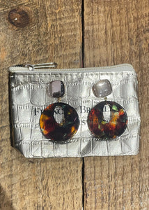 Arnica Resin and Sparkle Earring in Tortoise