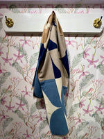 Load image into Gallery viewer, Colorblock Petal Scarf in Navy/Taupe/Ivory
