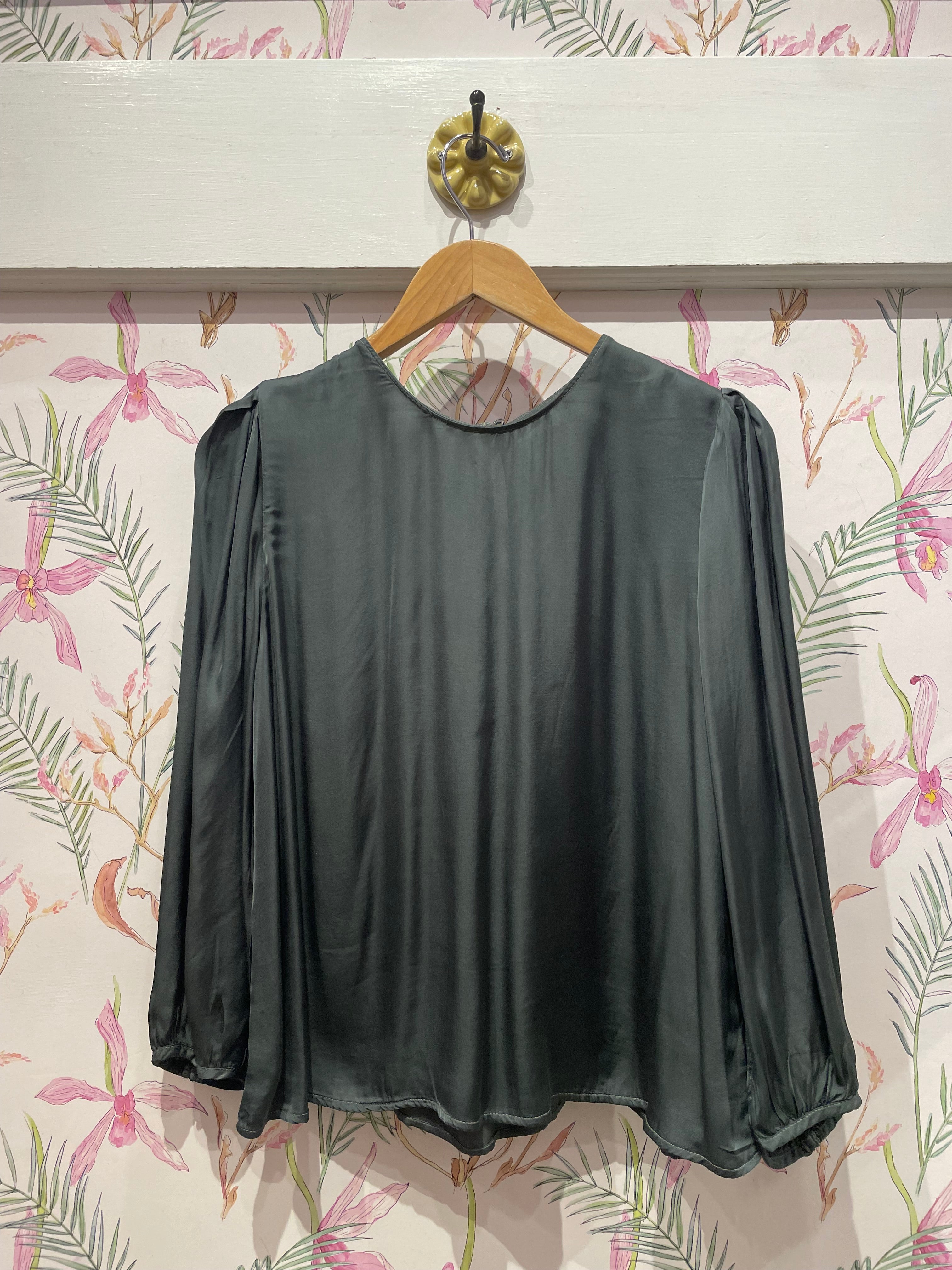 Esme Satin Top in Marsh