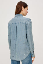 Load image into Gallery viewer, Ingrid Shirt in Blue Blossoms

