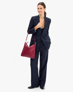 Load image into Gallery viewer, Foldover Clutch with Strap in Garnet
