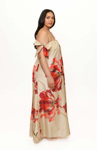 Iris Gown in Taupe Breezy Bloom