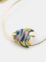 Load image into Gallery viewer, Small Rainbow Fish Hoop Earrings
