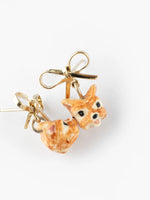 Load image into Gallery viewer, Bow and Yorkshire Dog Head Stud Earrings
