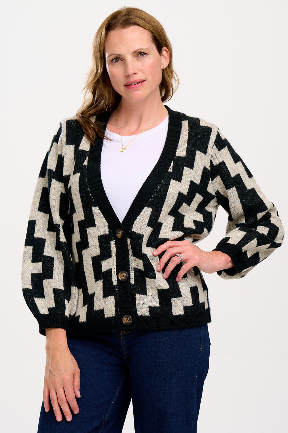 Morganna Cardigan in Folk Diamond