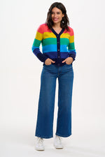 Load image into Gallery viewer, Izzy Cardigan in Rainbow Stripes
