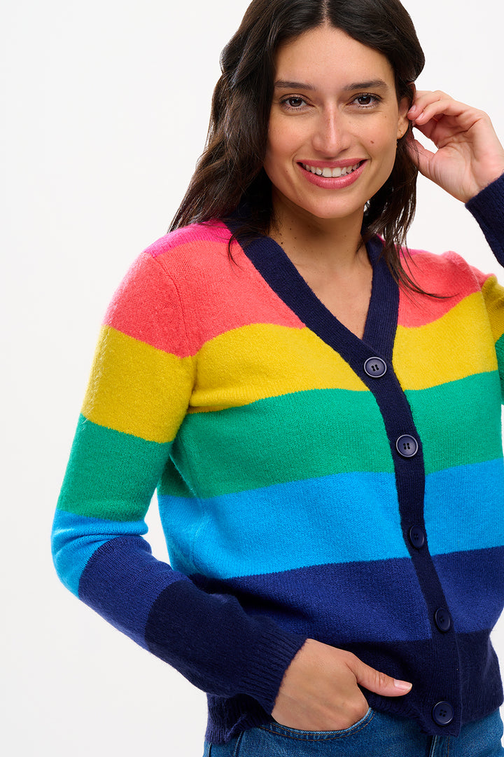 Izzy Cardigan in Rainbow Stripes