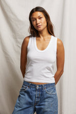 Load image into Gallery viewer, Khara Binded Tank in White
