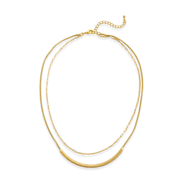 Textured Double Chain Necklace