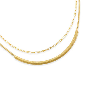 Textured Double Chain Necklace