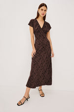 Load image into Gallery viewer, Kourt Dress in Brown Obsidian
