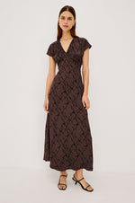 Load image into Gallery viewer, Kourt Dress in Brown Obsidian
