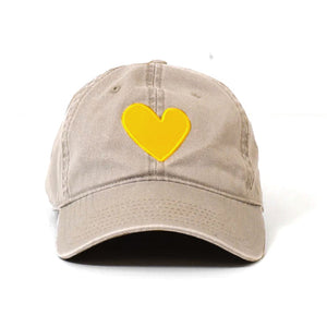 Baseball Hat Heart Patch in Sand/Sunshine