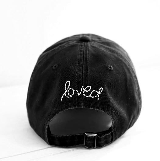 Baseball Hat Heart Patch in Black/White