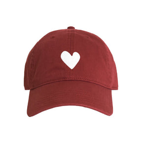 KR Embroidered Heart Hat in Red/White