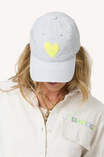 Load image into Gallery viewer, Imperfect Chenille Heart Hat in Sea Salt/Citron
