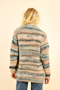 Open Front Cardigan in Duck Blue