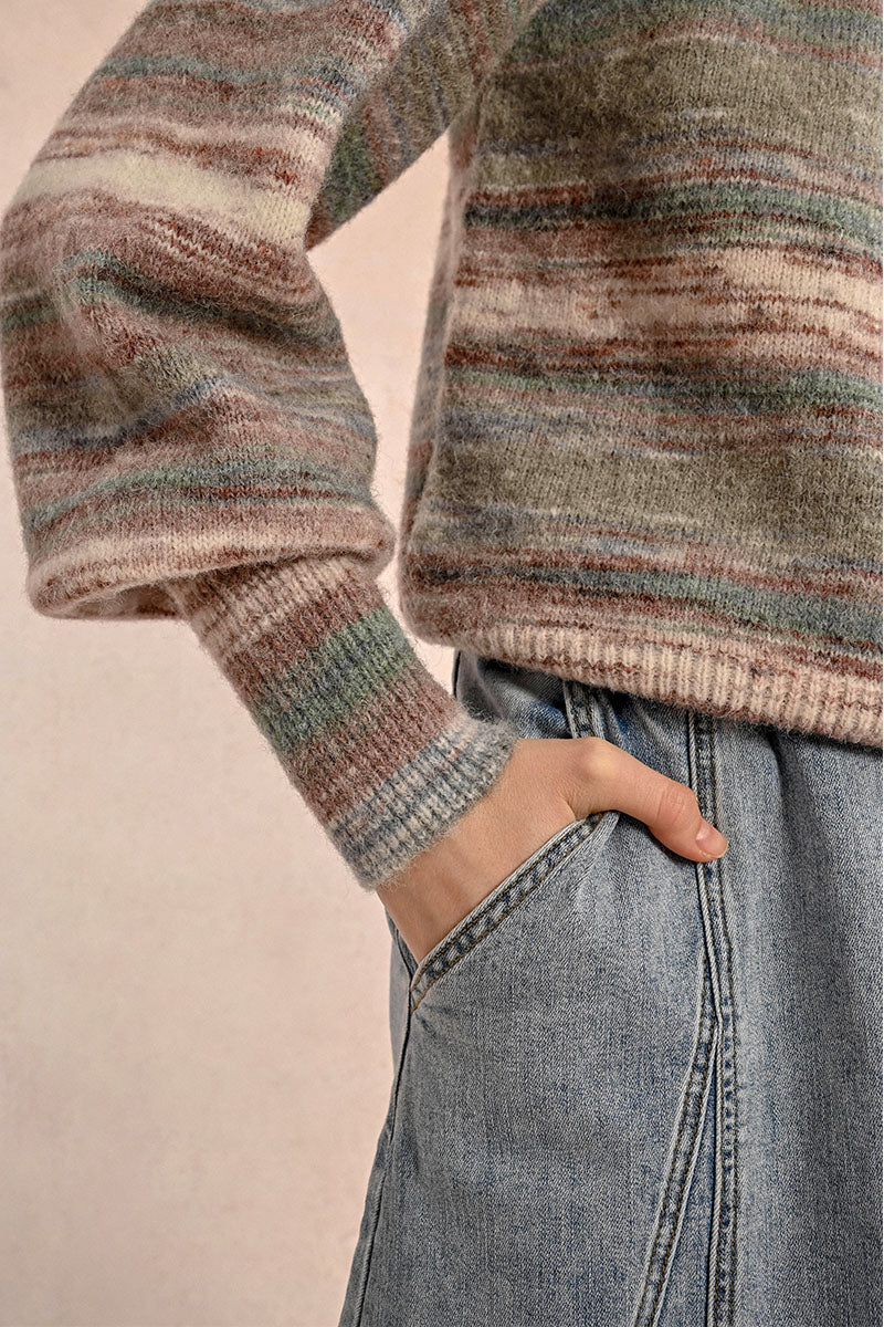 Ombre Crewneck Sweater in Pink Vintage